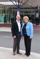 Health focus in Oran Park: MP Chris Patterson and NSW health minister Jillian Skinner yesterday.