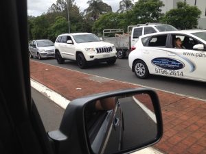 Traffic jam on Campbelltown Road