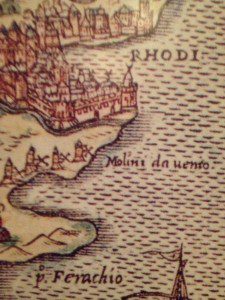 A section of a map of ancient Rhodes 