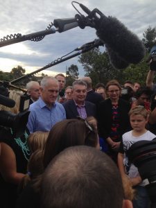  Mr Turnbull in Campbelltown during the election campaign a year ago.