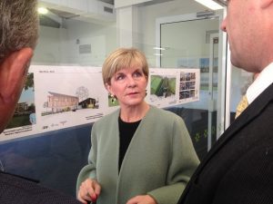 Deputy Prime Minister Julie Bishop came out to the Western Sydney University site of the proposed sport centre of excellence during the July 2 election campaign.