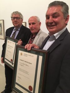 Retiring MPs Matheson and Ferguson given community service award.