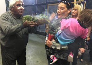 Uncle Ivan performing a smoking ceremony at the swearing in of the new Campbelltown council in September 2016.