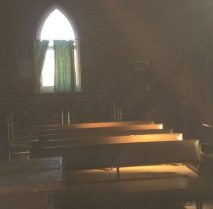 A peek inside the old church, which fronts Redfern Road, Minto