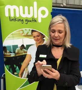 Sue Scobie from mwlp at the careers expo 