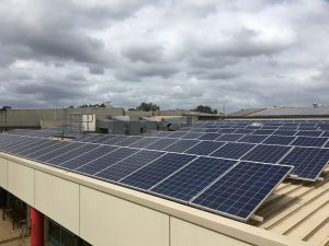 solar panels on the roof of the building at Bosci Road, Ingleburn