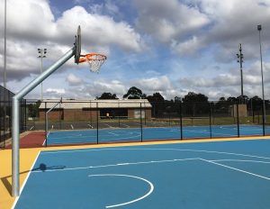 two basketball courts and two futsal courts.