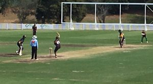 Ghosts bowling to Sydney University yesterday in a Kingsgrove Sports T/20 Cup finals fixture at Raby Sports Complex yesterday afternoon.