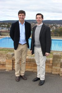 Angus Taylor with Education Minister Simon Birmingham.