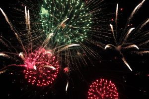 fireworks finish off Campbelltown's Australia Day program at Koshigaya Park.