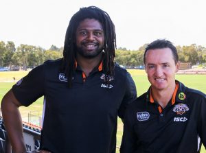 Jamal Idris has been selected in the centres by coach Jason Taylor, right.