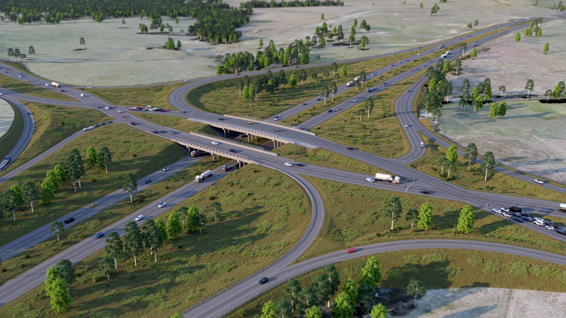 Diverging diamond interchange for Picton Road, M31 t-section