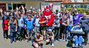 Reggie the Rooster was the centre of attention at Lomandra School in Campbelltown yesterday