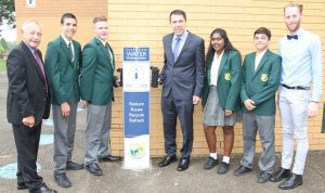 Mayor at Leumeah High and the water refill station