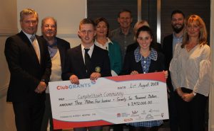 Tony Mathew with the representatives of the community organisations receiving club grants last week.