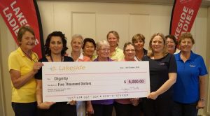 Lakeside Lady Golf Club Members annual Tee up for life charity golf day raised $5,000 for homeless charity Dignity.
