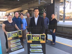Campaigning for better train services.