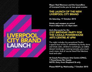 The invitation  to the official launch of the branding.