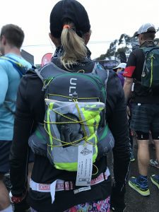 Carolyn Knights carried the fighting spirit of her grandson Hector in a picture on her backpack. Hector sadly passed away six weeks earlier. 