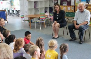 Labor's early childhood education and development spokesperson, Amanda Rishworth, with Member for Macarthur, Dr Mike Freelander at a local centre 