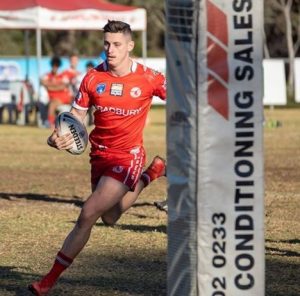 Daniel Muir scored a try in a first half blitz by East Campbelltown Eagles against Cabramatta Two Blues on Saturday.