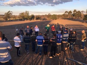 The crowd at the first livestock health workshop at Belgenny Farm earlier this year attended by more than 30 landholders from our region.