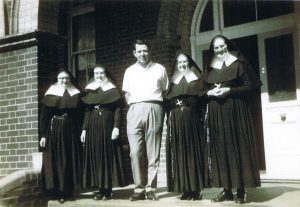 Frank Ward in in 1964, visiting the orphanage and the nuns who looked after him