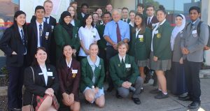Dr Freelander, pictured with local school leaders.