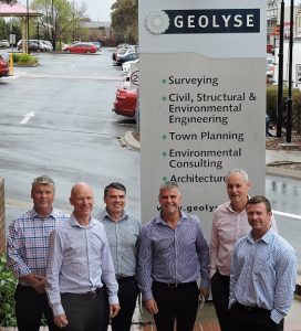 Geolyse’s Greg Cooper, Matthew Thorne and Martin Haege, and Premise’s Patrick Brady, Anton van Velden, and Colin Duff.