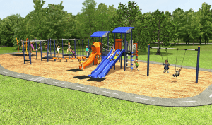 An artist's impression of how a playground in Glen Alpine will look like on completion.