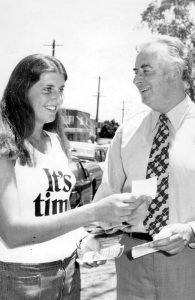Gough Whitlam campaigning in Cabramatta in 1972.