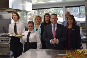 State of the art: At the official opening of the Campbelltown Performing Arts High School’s hospitality and construction trades skills centre 