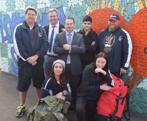 Greg Warren with Lomandra special school  staff and students 