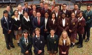 MP Greg Warren with the 30 local student leaders in NSW Parliament yesterday.