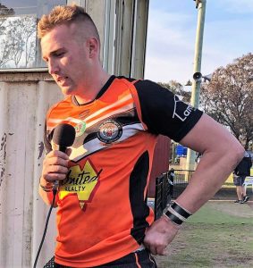 Oaks Tigers captain coach Mitchell Brasington speaking to Macarthur Sports Radio after the preliminary final against Camden Rams.