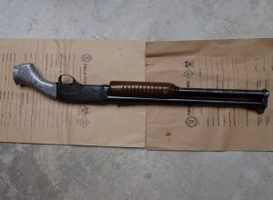 One of two firearms  seized during the execution of a search warrant at a home in Liverpool yesterday.