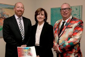 At the launch of the strategic health and arts plan yesterday, from left, Chris White, director city corporate at Liverpool Council; Amanda Larkin, chief executive of South Western Sydney Local Health District, and Craig Donarski, the director of Casula Powerhouse Arts Centre.
