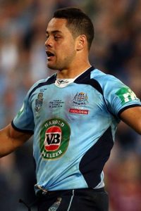Jarryd Hayne in NSW Blues colours.