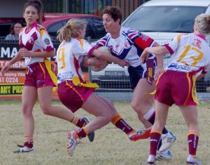 Camden on the burst in the Ladies League Tag match won by Camden 16-6 over the home side Thirlmere.