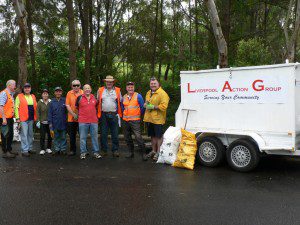 Community spirit: Members of Liverpool Action Group during Clean UP Australia days in 2013 and this year. 