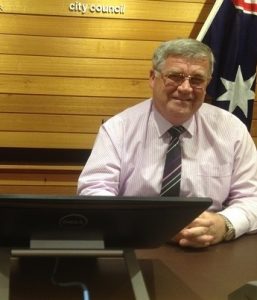 Cr Lake in the big chair as mayor during 2014-15.
