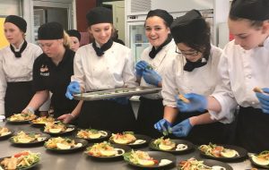 hospitality students cooking up a storm for yesterday's Camden High School Long Lunch,