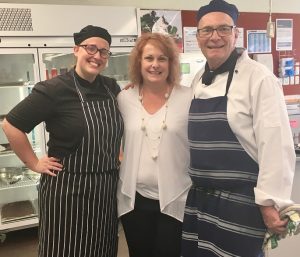 teachers Rebecca Lawlor and Cindy Cunynghame with Michael Everett from MWLP, a qualified chef by trade.