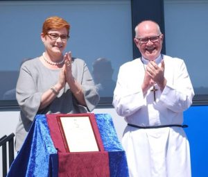 Senator for Western Sydney Marise Payne opening the new $2.5 million junior school at St Gregory’s College Campbelltown yesterday.