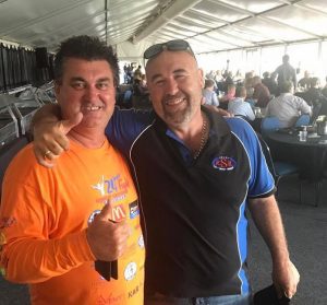 24 Hour chairman Warren Morrison with Rodney Ciantar at Club Menangle on Sunday.
