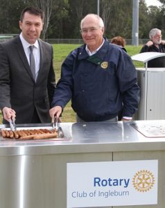 Cr George Brticevic and Rotary Club of Ingleburn President Bill Salter