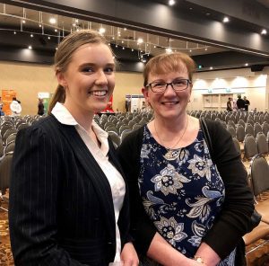 Gracie and Karen Burton the recent MWLP Linking Youth Jobs for Youth night at Wests Leagues Club.