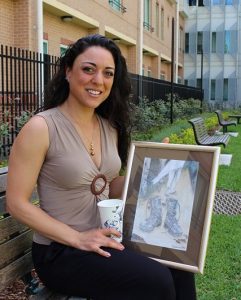 Marianna Ioanou, winner of the South Western Sydney Local Health District’s Paint Your Path art competition.
