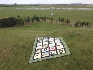 The quilt is displayed on the western front in France.