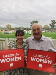 Ms Quinnell with Federal Member for Macarthur, Labor's Dr Mike Freelander.